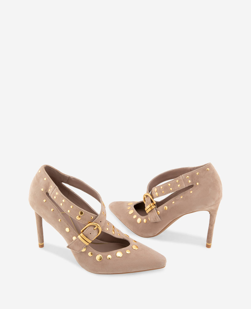 Kenneth Cole - Qupid Suede X Band Studded Pump WOMENS HEELS for Women