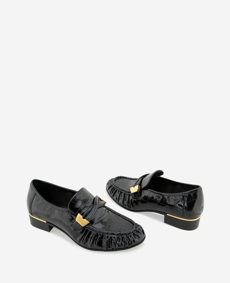 Kenneth Cole - Remi Embossed Croco Pleated Toe Loafer WOMENS FLAT for Women
