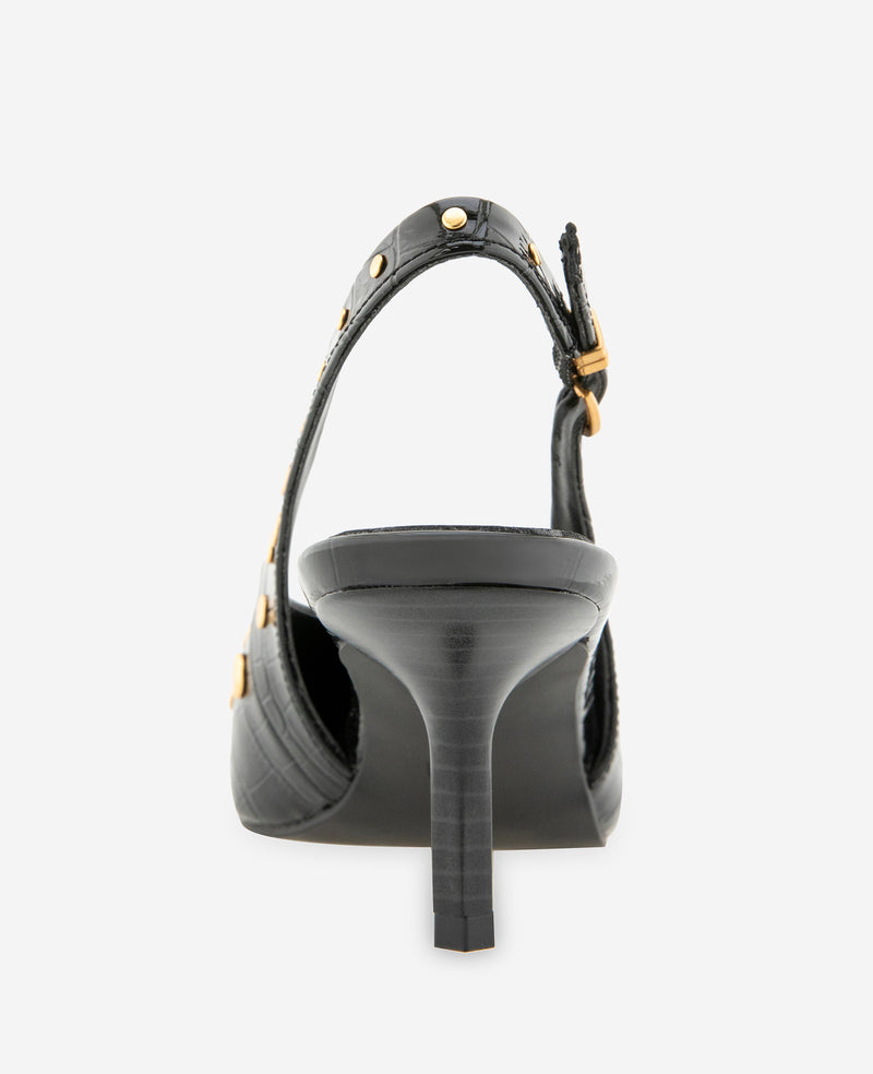 Kenneth Cole - Ulysses Croco Patent Stud Slingback WOMENS HEELS for Women