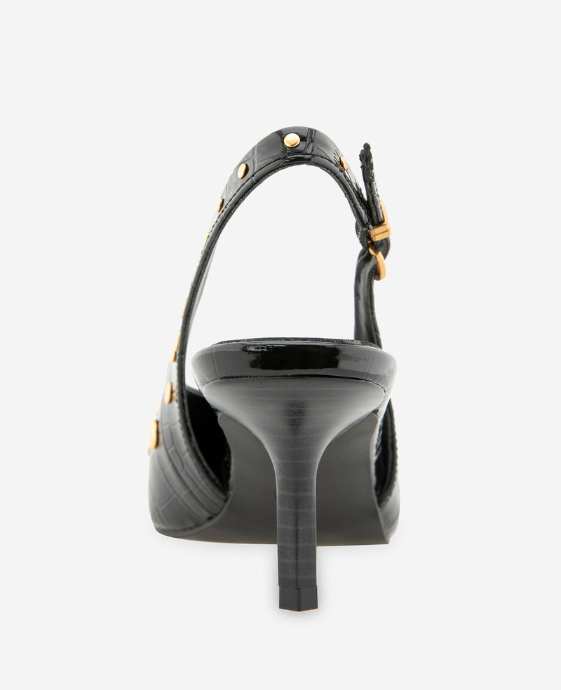 Kenneth Cole - Ulysses Croco Patent Stud Slingback WOMENS HEELS for Women