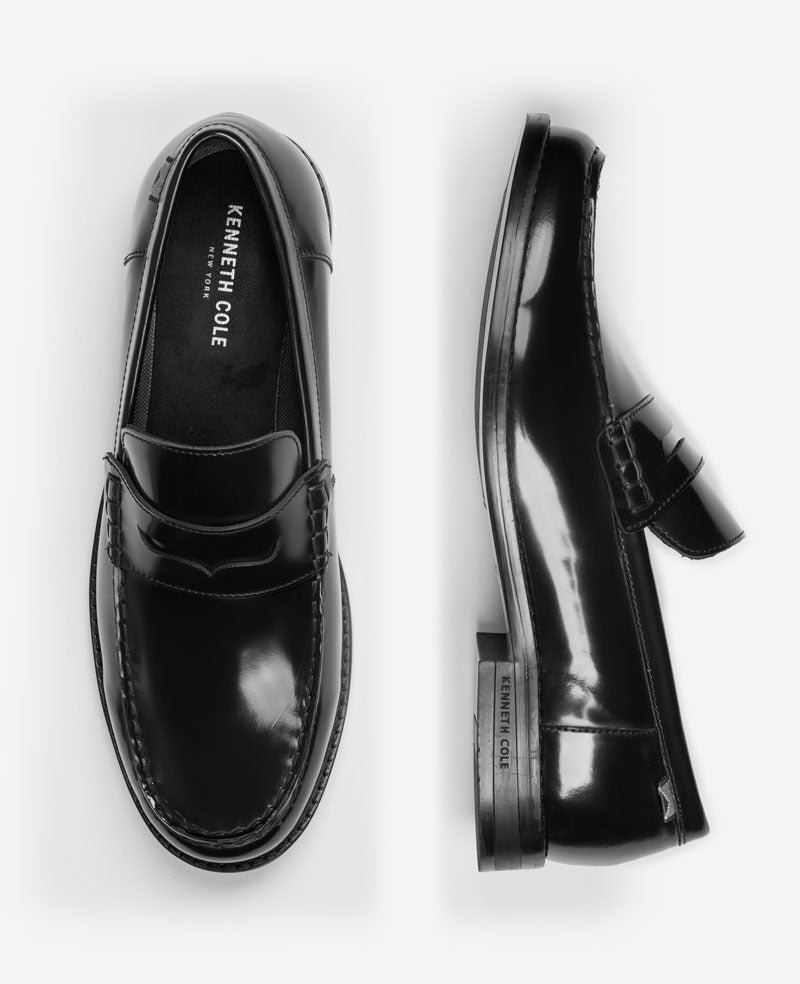 Kenneth Cole Men's Paco Leather Penny Loafer - Black Kenneth Cole Men's Paco Leather Penny Loafer - Black