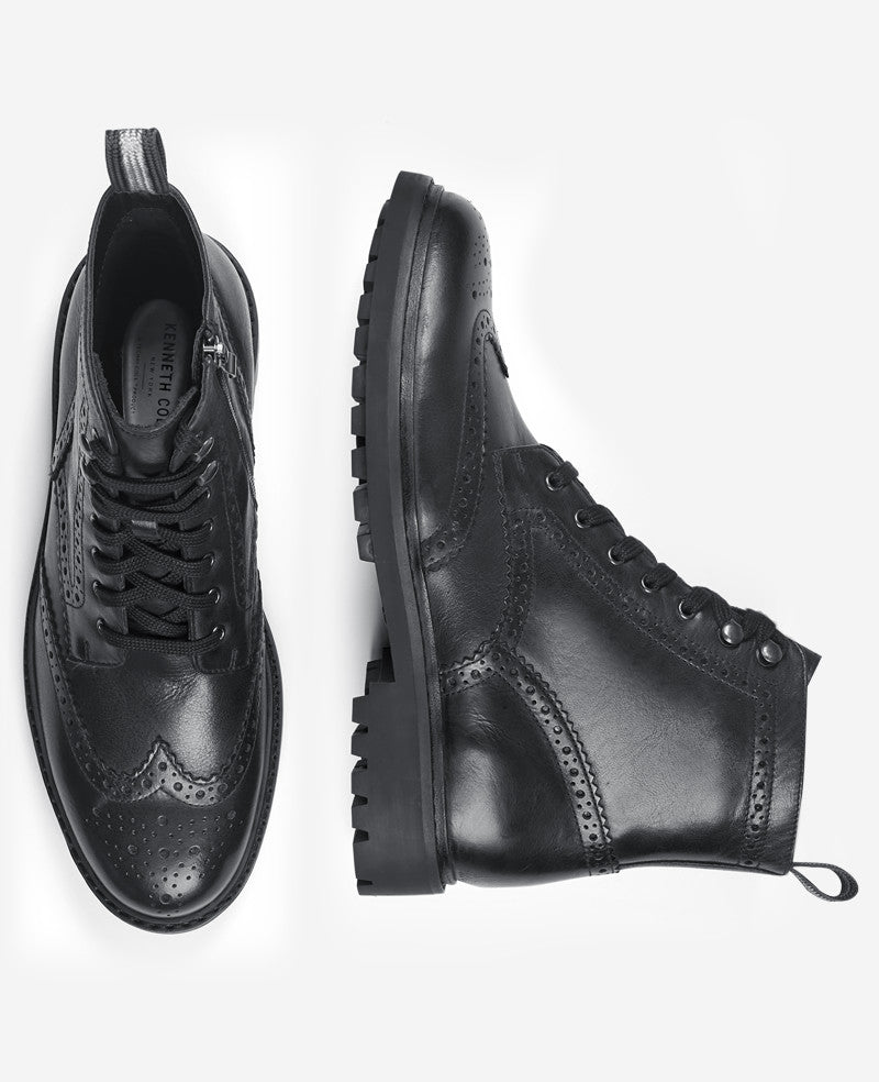 Kenneth Cole - Todd Wingtip Lace Up Lug Sole Boot MENS BOOT for Men