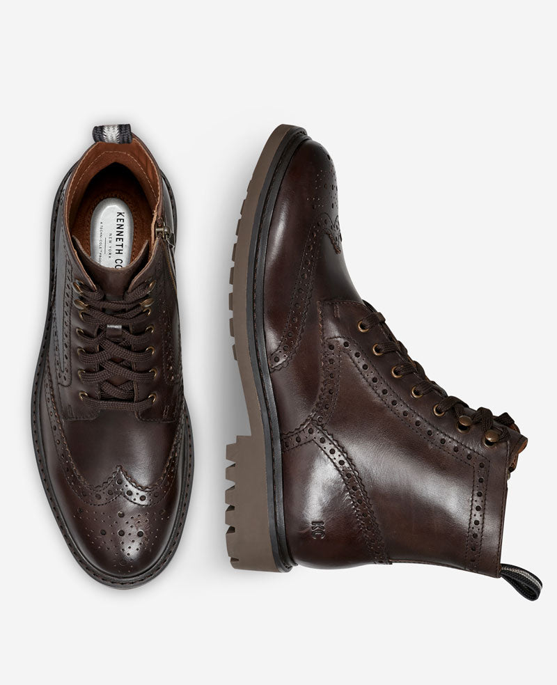 Kenneth Cole Todd Men's Boots Dark Brown Leather : 9.5 M Kenneth Cole Todd Men's Boots Dark Brown Leather : 9.5 M