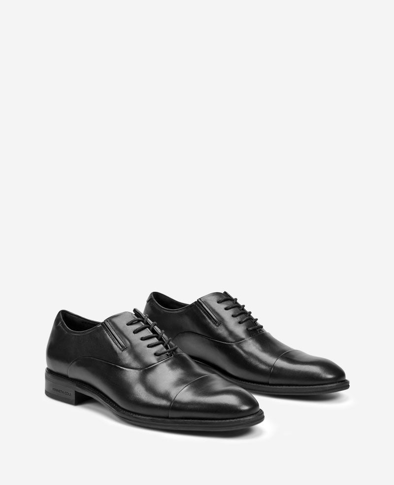Kenneth Cole Men's Tully Leather Cap Toe Oxford - Black