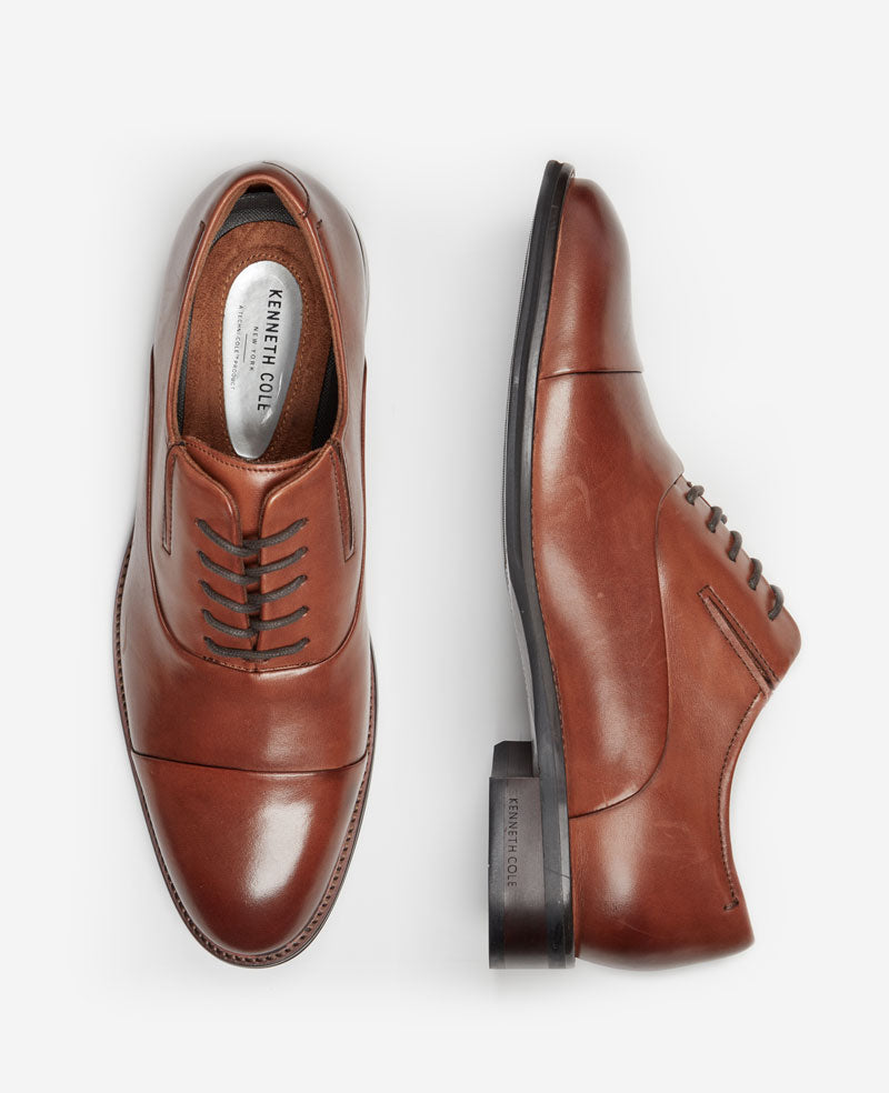 Kenneth Cole Men's Tully Leather Cap Toe Oxford - Medium Brown - 8.5W Kenneth Cole Men's Tully Leather Cap Toe Oxford - Medium Brown - 8.5W