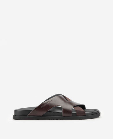 men's dress sandals leather 69213 Slip On Open Toe Chunky Strap Slides Flip Flop Sandals, Black, 9 Expertly crafted with soft Kenneth Cole | Sand-Y Beach