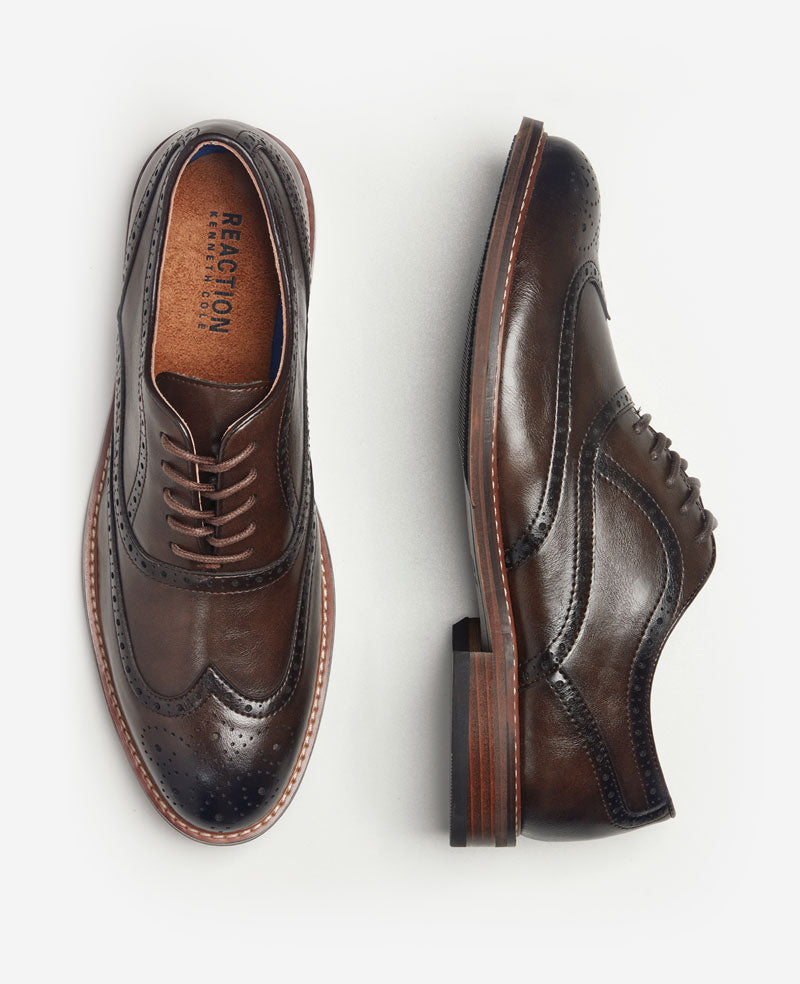 Kenneth Cole - REACTION - Lance Wingtip Brogue Oxford MENS LACE-UP for Men