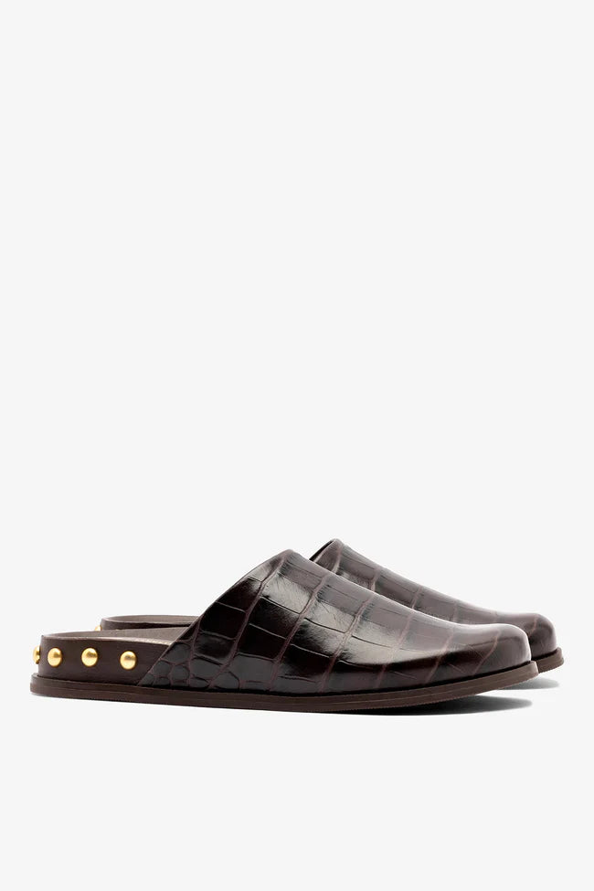 Kenneth Cole - Larroudé x Kenneth Cole: Clog Dark Oak Croco Leather Clog