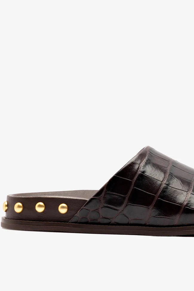 Kenneth Cole - Larroudé x Kenneth Cole: Clog Dark Oak Croco Leather Clog