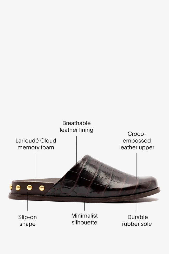 Kenneth Cole - Larroudé x Kenneth Cole: Clog Dark Oak Croco Leather Clog
