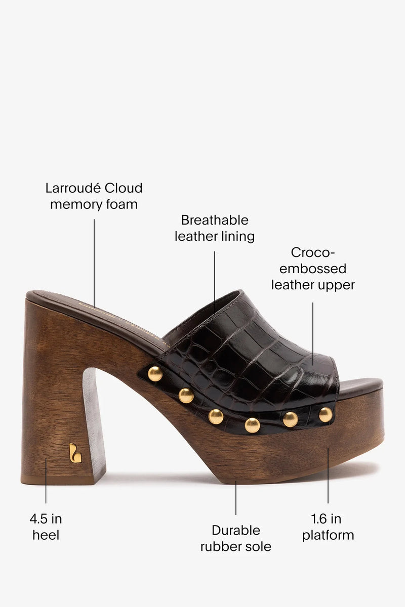 Kenneth Cole - Larroudé x Kenneth Cole: Mule Dark Oak Croco Leather Mule