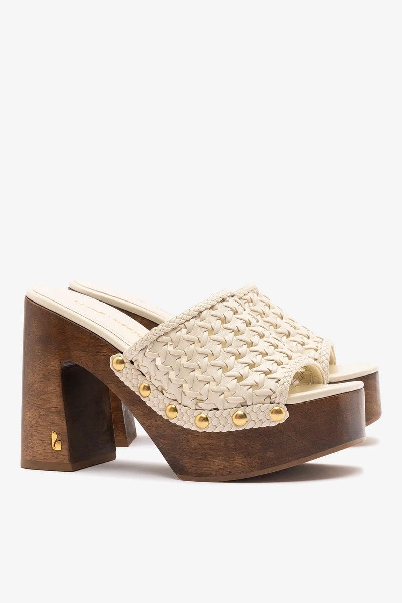 Kenneth Cole - Larroudé x Kenneth Cole: Macrame Mule Ivory Leather Mule