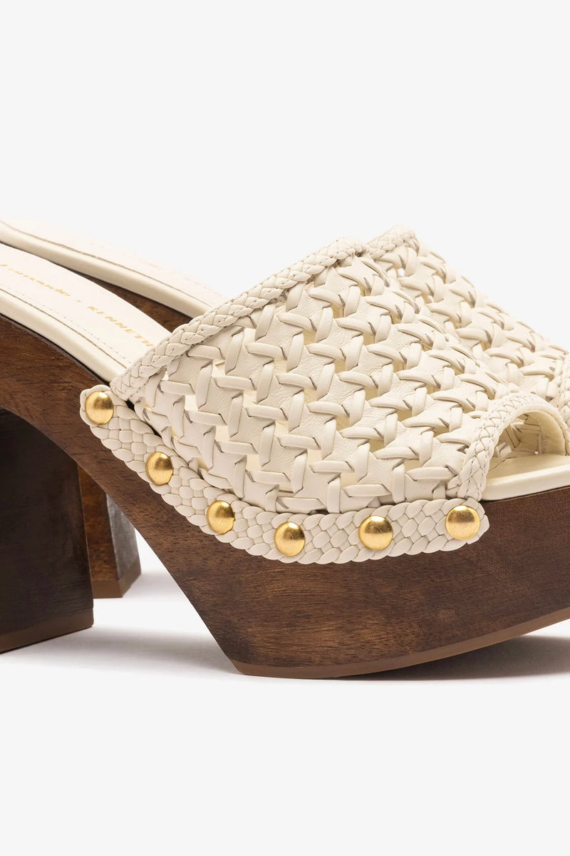 Kenneth Cole - Larroudé x Kenneth Cole: Macrame Mule Ivory Leather Mule