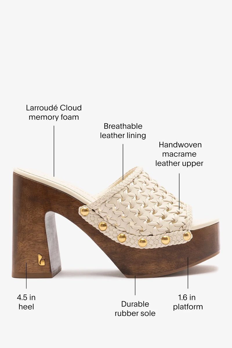 Kenneth Cole - Larroudé x Kenneth Cole: Macrame Mule Ivory Leather Mule