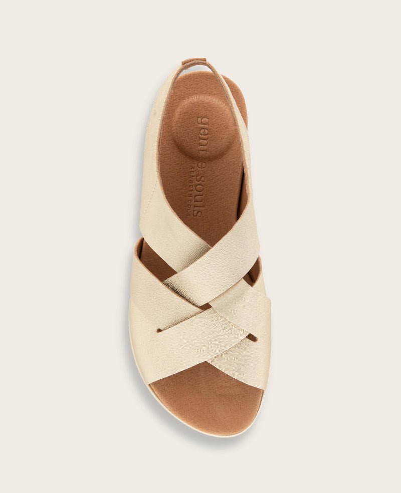 Kenneth Cole - GENTLE SOULS - Laken Metallic Oversize Weave Sandal WOMENS SANDAL for Women