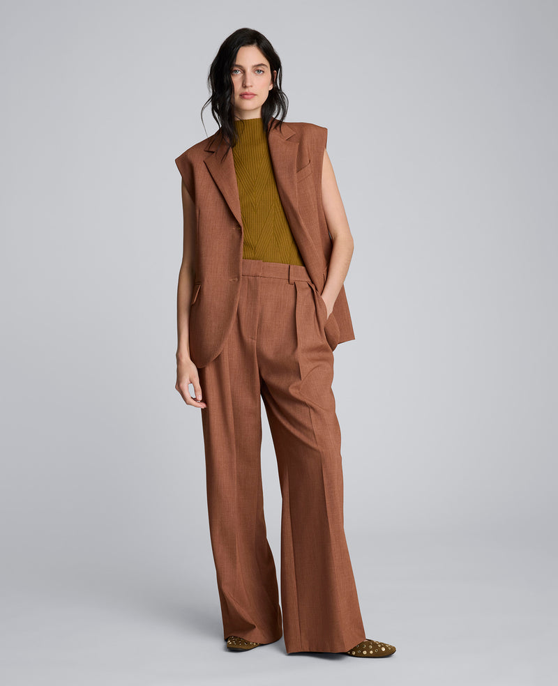 Kenneth Cole - Large Chevron Stitch Sleeveless Mock Neck Sweater WOMENS SWEATER for Women