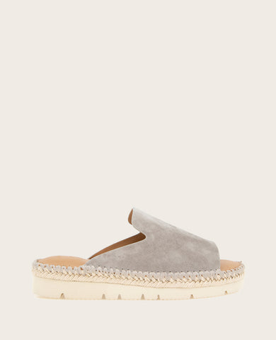 Shop Leilani Suede Platform Sandals, Dark Taupe Comfort | KC