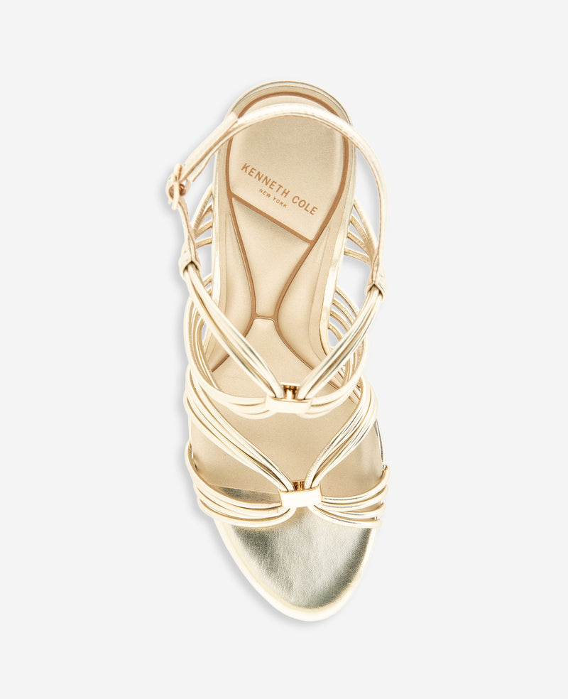Kenneth Cole - Leyla Metallic Strappy Leather Heel WOMENS HEELS for Women