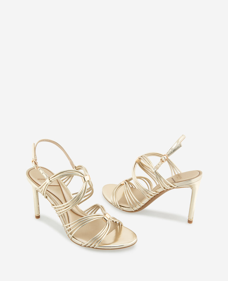 Kenneth Cole - Leyla Metallic Strappy Leather Heel WOMENS HEELS for Women