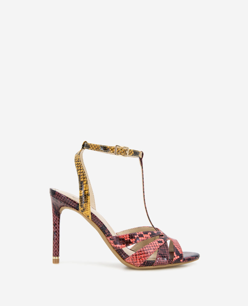 Liona Multi Color Snake Print Heel