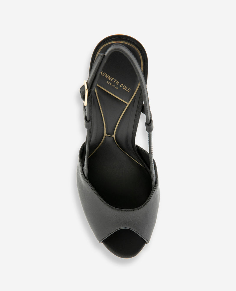 Kenneth Cole - Londyn Leather Peep Toe Heel WOMENS HEELS for Women