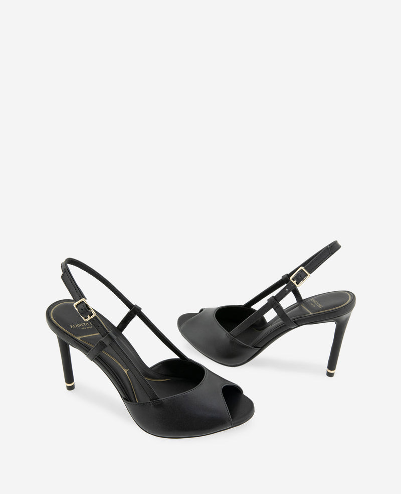 Kenneth Cole - Londyn Leather Peep Toe Heel WOMENS HEELS for Women