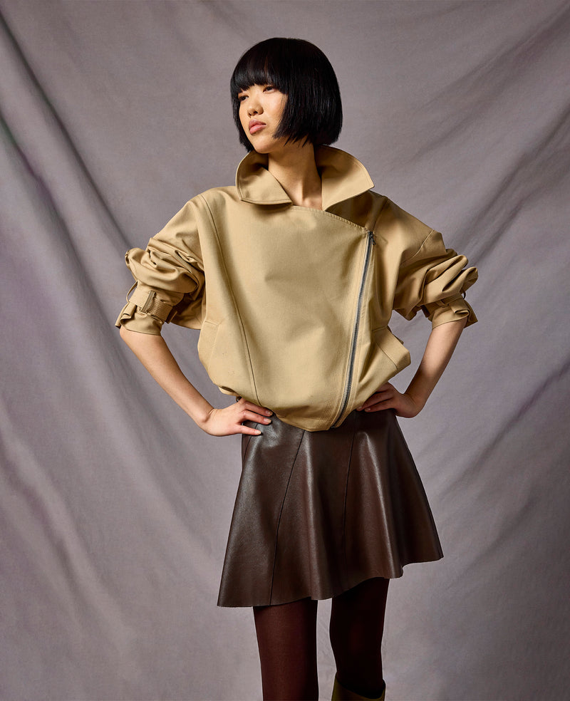 Kenneth Cole - Boxy Moto Trench with Sleeve Straps WOMENS JACKET for Women