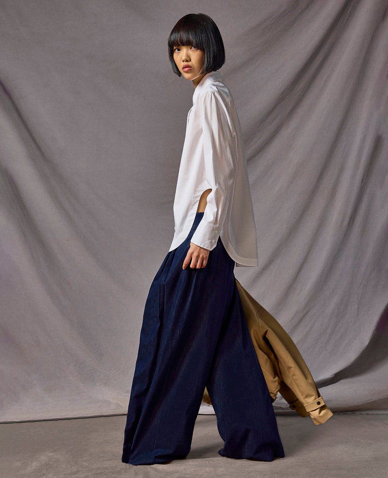 Kenneth Cole - High Rise Fly Front Pleat Wide Leg with Double Belt WOMENS DENIM for Women