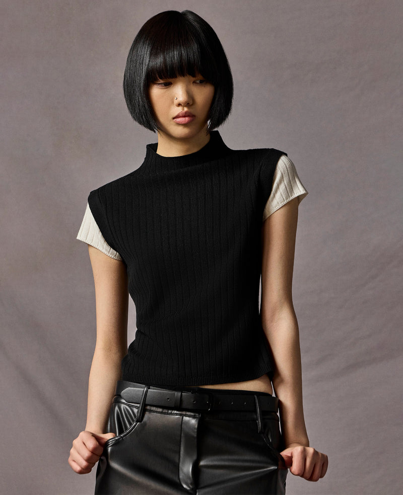 Kenneth Cole - Mock Wide Rib Sweater WOMENS SWEATER for Women