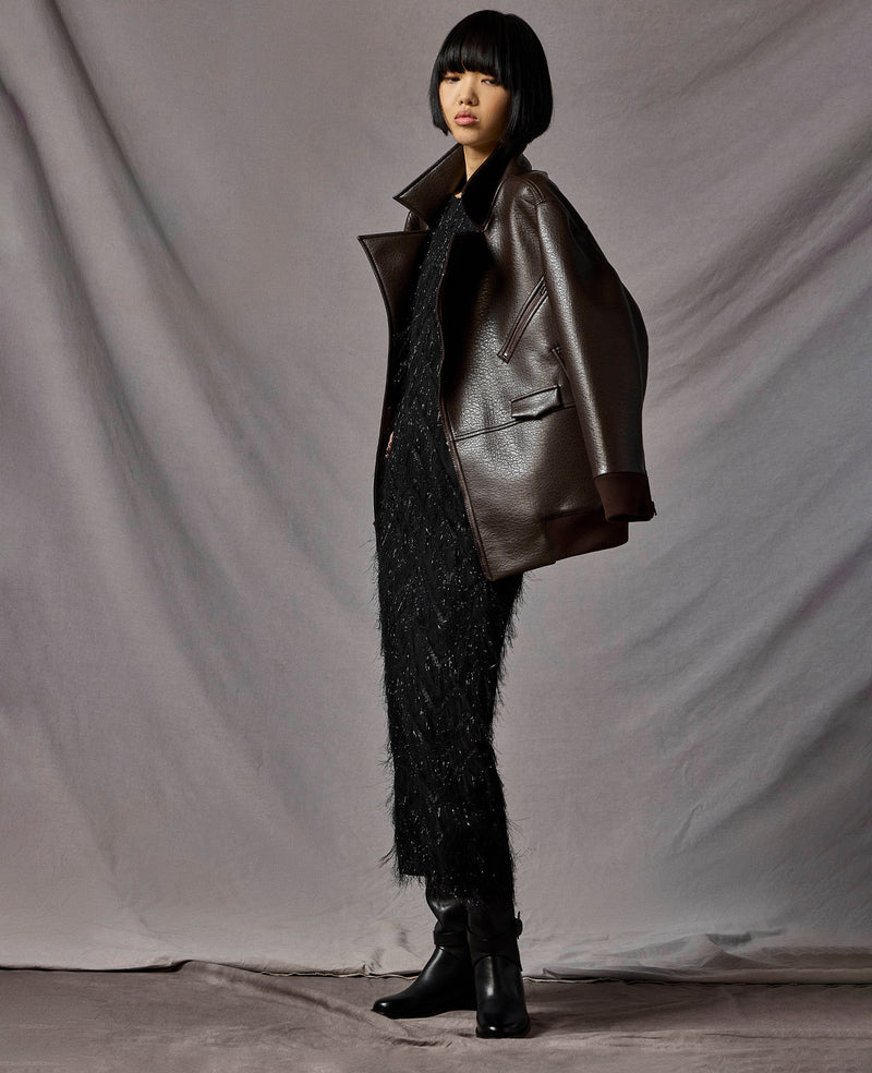 Kenneth Cole - Raw Edge Oversized Moto Jacket WOMENS JACKET for Women