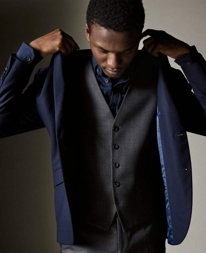 Kenneth Cole - Kenneth Cole Reaction Ready Flex Slim-Fit Suit Separate Vest MENS SUIT SEPARATES for Men