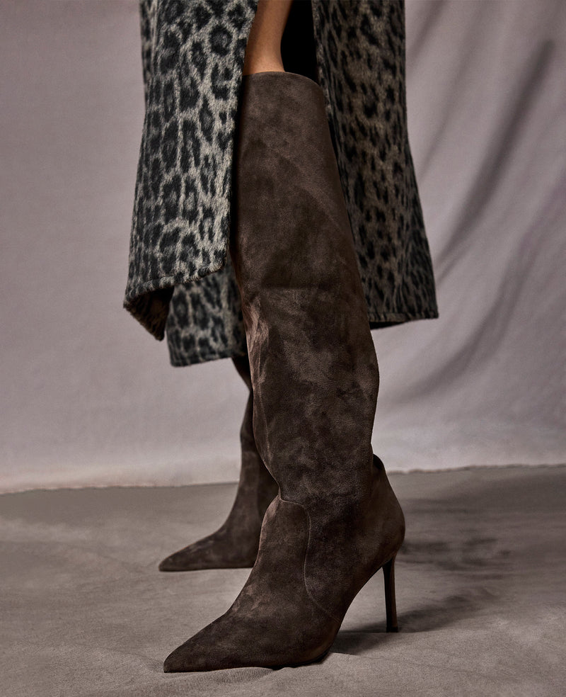 Kenneth Cole - Yazzy Suede Tall Point Toe Boot WOMENS BOOT for Women