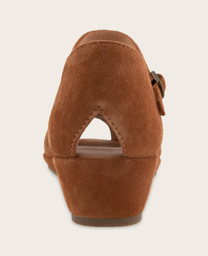 Kenneth Cole - GENTLE SOULS - Loren Suede Perforated Peep-Toe Sandal WOMENS FLAT for Women