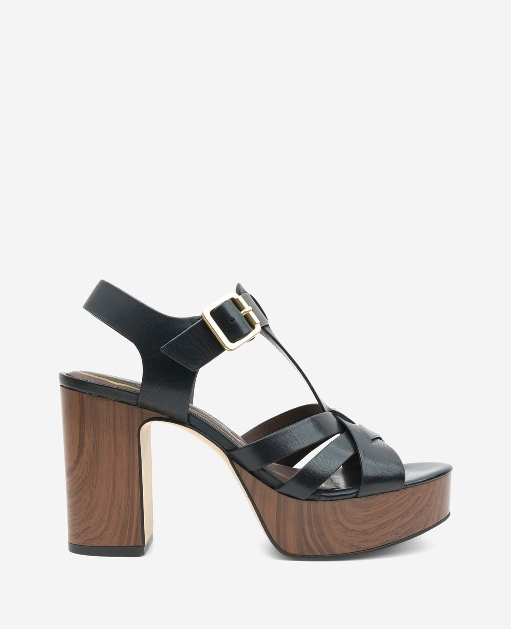Kenneth Cole - Lotus Woven Leather T-Strap Wood Platform Sandal WOMENS HEELS for Women 