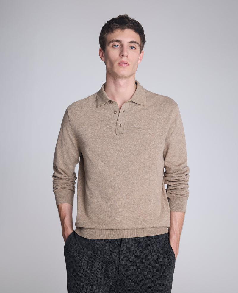 Kenneth Cole - Long Sleeve Button Sweater Polo MENS SWEATER for Men