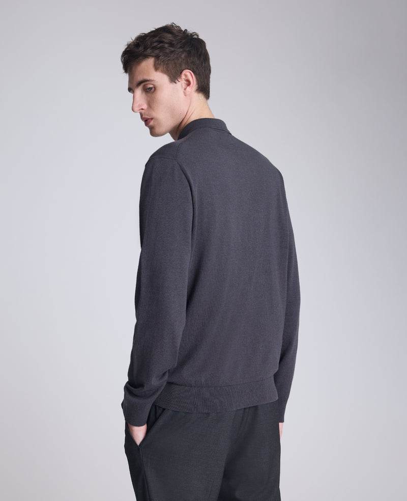 Kenneth Cole - Long Sleeve Button Sweater Polo MENS SWEATER for Men