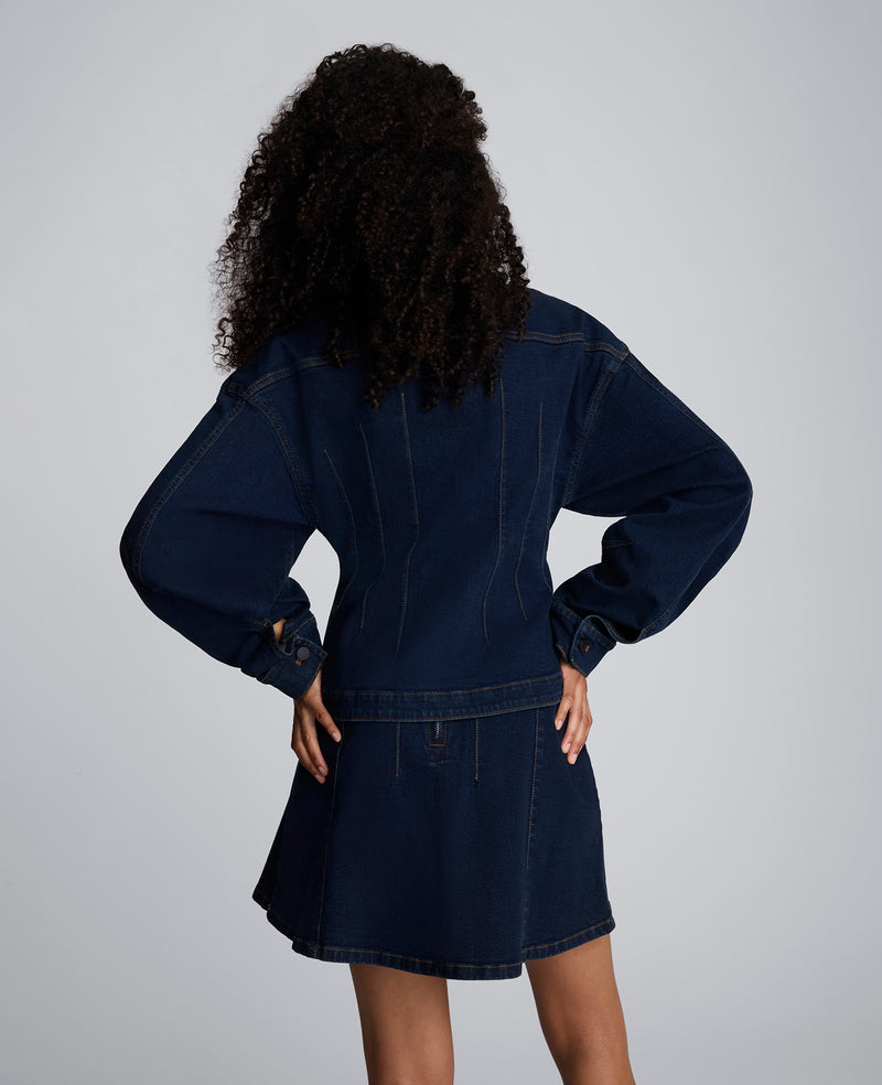 Kenneth Cole - Long Sleeve Denim Corset Trucker Jacket WOMENS DENIM for Women