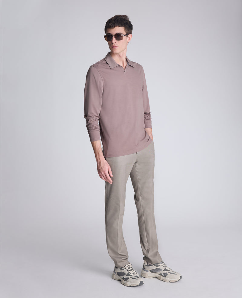 Kenneth Cole - Performance Long Sleeve Johnny Collar Polo MENS SWEATER for Men