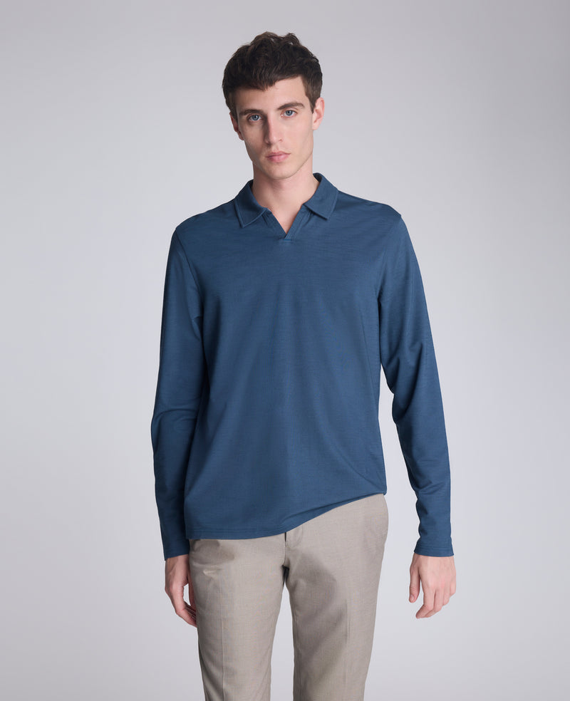 Kenneth Cole - Performance Long Sleeve Johnny Collar Polo MENS SWEATER for Men