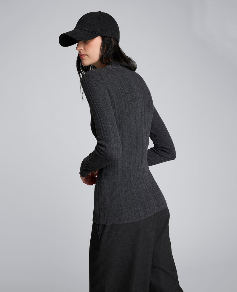 Kenneth Cole - Long Sleeve Ribbed Mock Neck Sweater WOMENS SWEATER for Women