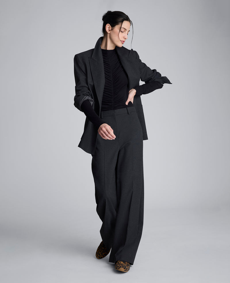 Kenneth Cole - Long Sleeve Center Front Rouched Mockneck Knit Top WOMENS KNITS for Women