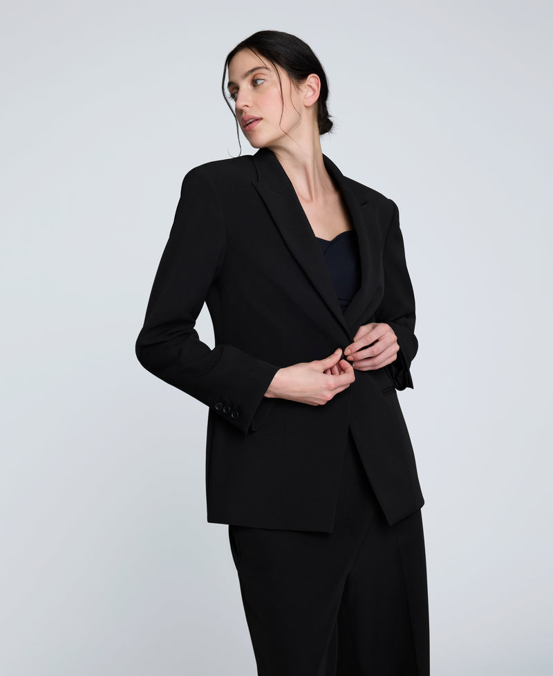 Shop Luxe Twill Slim One Button Jacket Black | Kenneth Cole Shop Luxe Twill Slim One Button Jacket Black | Kenneth Cole