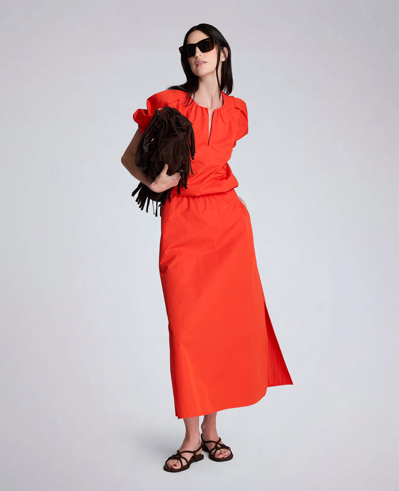 Kenneth Cole - Poplin Cropped Elastic Hem Shirt with Short Puff Sleeves WOMENS SHIRTS for Women