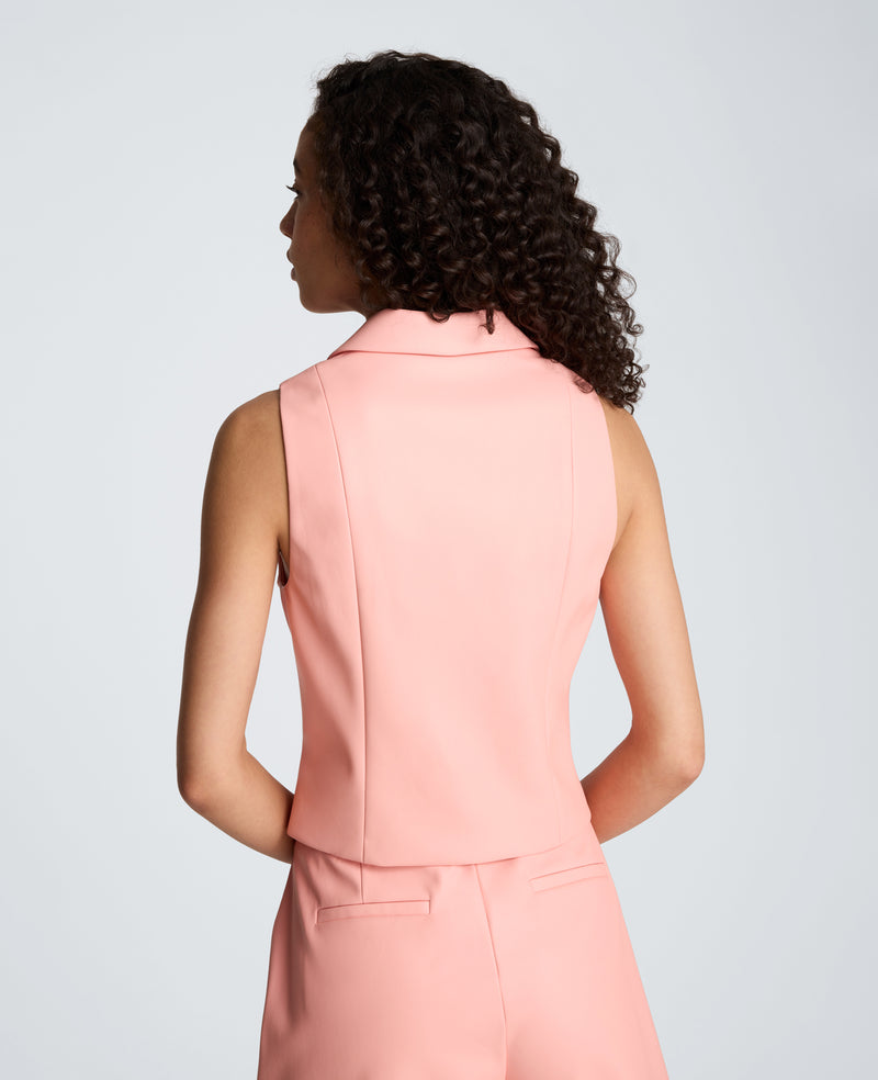 Kenneth Cole - Vegan Leather Fitted One Button Notch Collar Vest WOMENS JACKET for Women