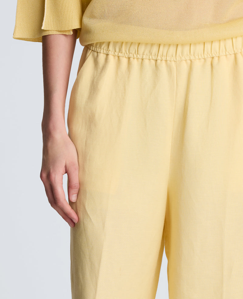 Kenneth Cole - Pull On Waistband Elastic Back Wide Leg Refined Linen Blend Pant WOMENS PANTS for Women