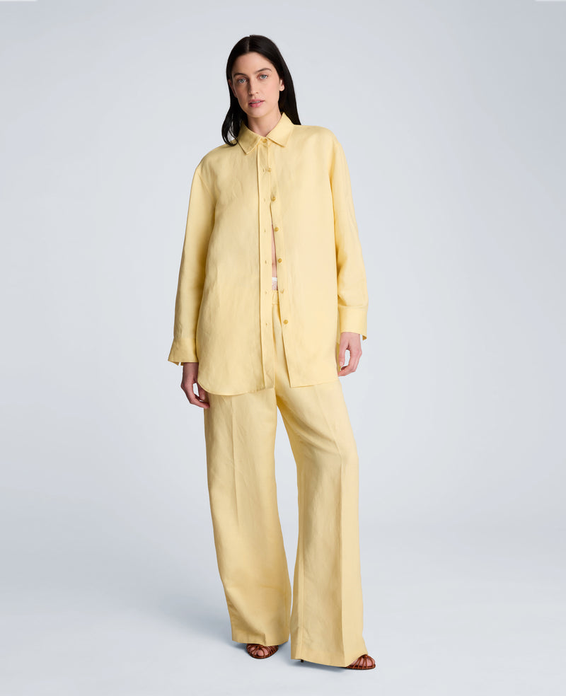 Kenneth Cole - Refined Linen Drop Shoulder Button Down Boyfriend Shirt WOMENS SHIRTS for Women