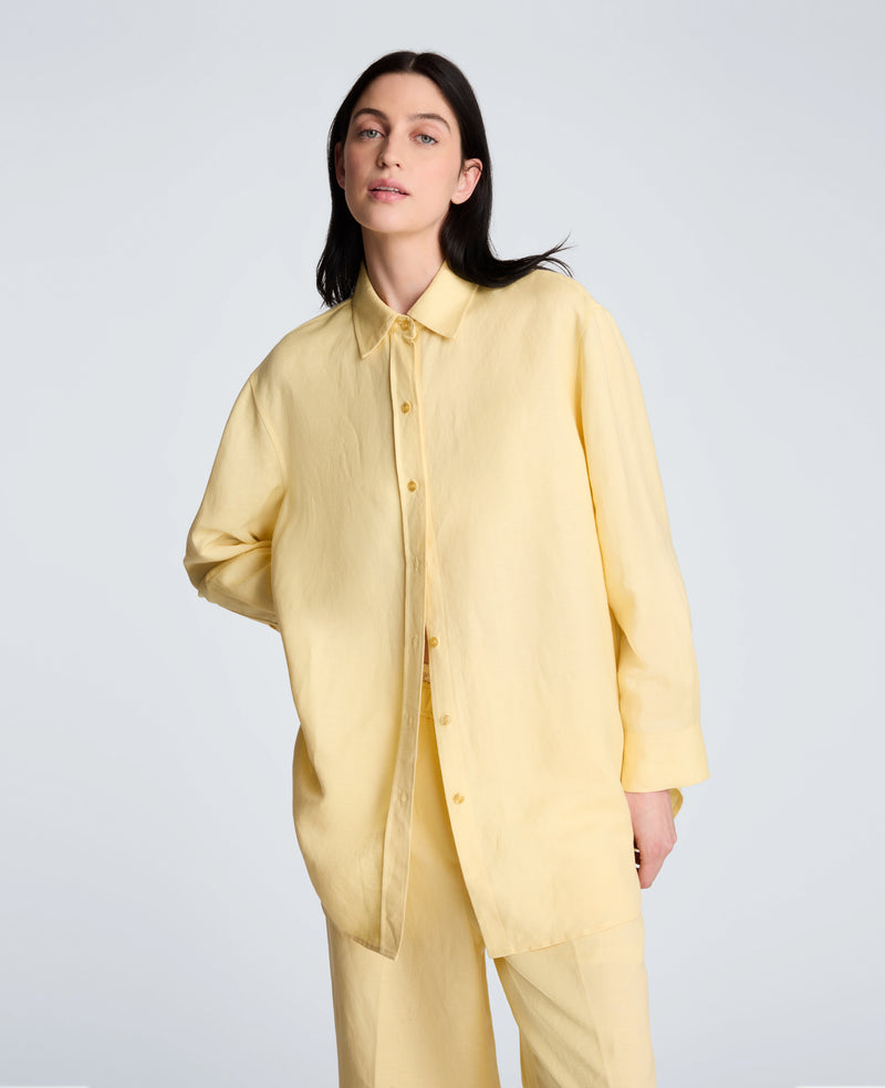 Kenneth Cole - Refined Linen Drop Shoulder Button Down Boyfriend Shirt WOMENS SHIRTS for Women