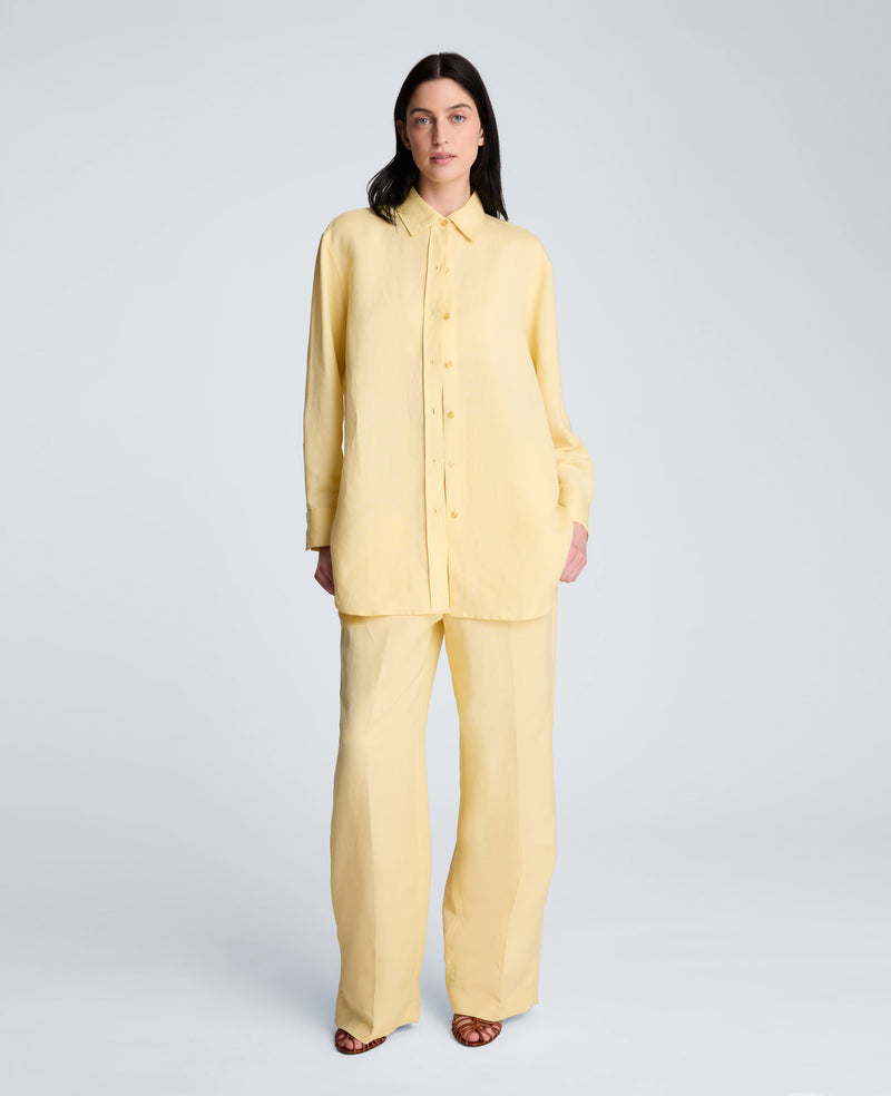 Kenneth Cole - Refined Linen Drop Shoulder Button Down Boyfriend Shirt WOMENS SHIRTS for Women