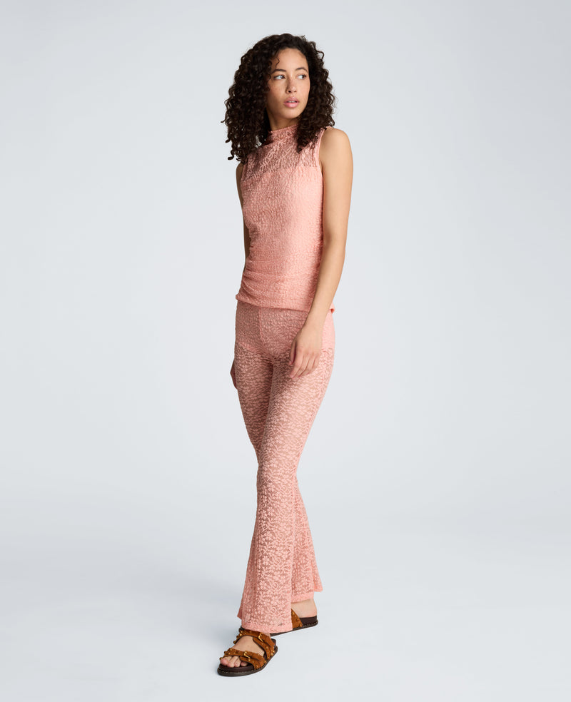 Kenneth Cole - Stretch Lace Front Drape Mock Neck Tank WOMENS KNITS for Women