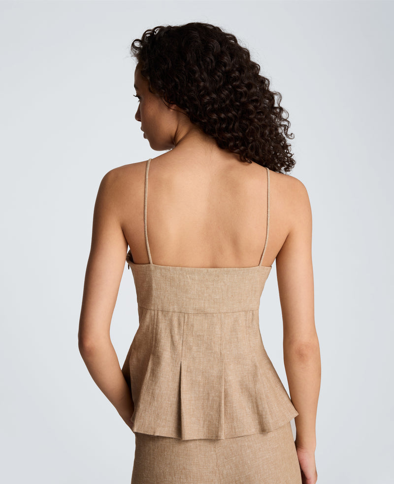 Kenneth Cole - Linen Fitted Cami with Pleated Body WOMENS TOPS for Women
